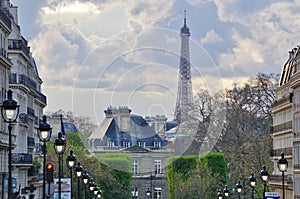 The Rue Soufflot in the Latin Quarter in Paris