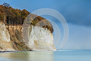 Ruegen Island in autumn with chalk cliffs