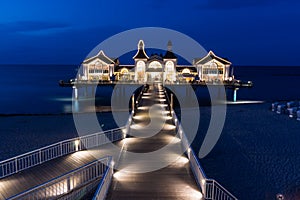 Ruegen Ostseebad Sellin Pier at the Blue Hour