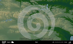 Ruen outlined, Bulgaria. Physical