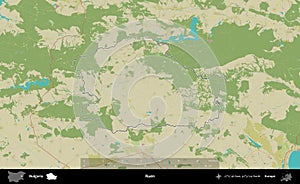 Ruen outlined, Bulgaria. Topographic Humanitarian