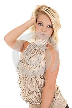 Ruffle top front serious