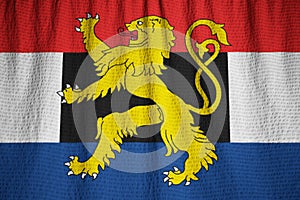 Ruffled Flag of Benelux Blowing in Wind