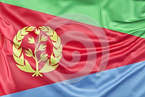 Ruffled Flag of Eritrea. 3D Rendering