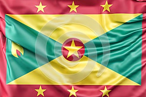 Ruffled Flag of Grenada. 3D Rendering