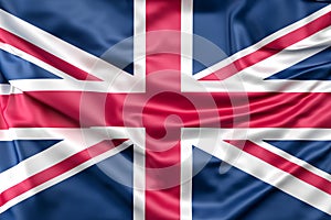 Ruffled Flag of the United Kingdom. 3D Rendering