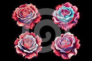 ruffles rose vector illustration icons. photo