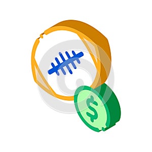 Rugby Ball Betting And Gambling isometric icon vector illustration