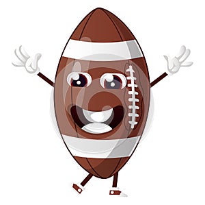 Rugby ball  is celebrating, illustration, vector
