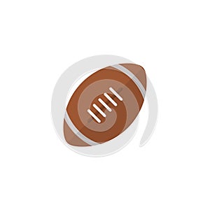 Rugby Ball Flat Icon Vector. American Football Symbol Illustration