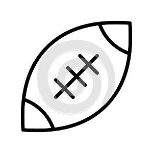 Rugby Ball flat line icon. American football ball. Outline sign for mobile concept and web design, store