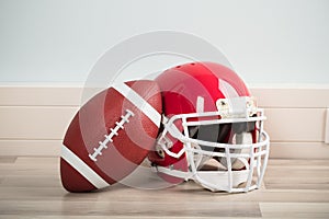 Rugby Ball And Helmet