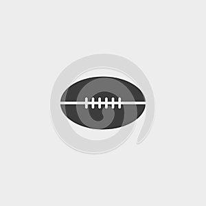 Rugby ball icon in a flat design in black color. Vector illustration eps10