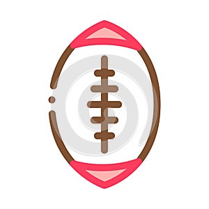 Rugby Ball Icon Vector Outline Illustration