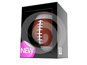 Rugby ball inside box
