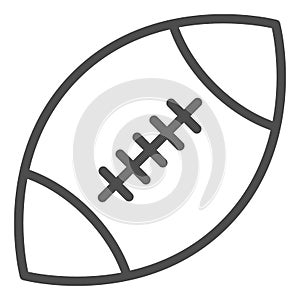 Rugby ball line icon. American football ball vector illustration isolated on white. Sport equipment outline style design