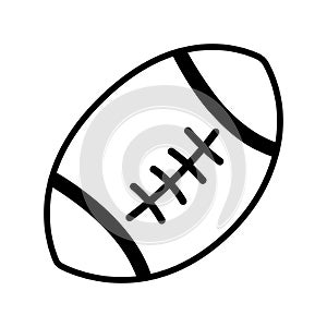 Rugby ball line icon isolated on a white isolated on white vector