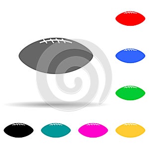 rugby ball multi color style icon. Simple thin line, outline vector of web icons for ui and ux, website or mobile application