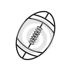 Rugby Ball Outline Flat Icon on White