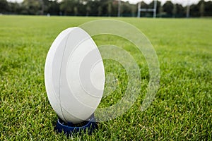 Rugby ball on the pitch