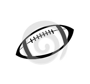 Rugby ball. Sports equipment for athletes. Isolated on white background. Symbol, icon. Monochrome Stencil Illustration