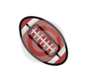 Rugby ball vector icon. American football illustration background league isolated logo