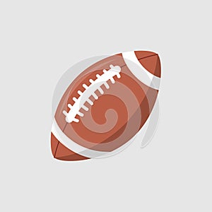 Rugby ball vector icon. Football american league logo isolated oval cartoon ball flat design