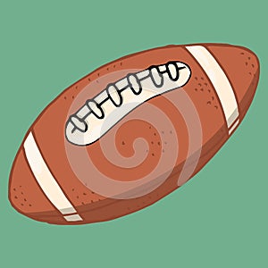 Rugby ball. Vector illustration of a rugby ball. Hand drawn ball with lacing for playing American football rugby