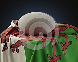 Rugby Ball And Wales Flag