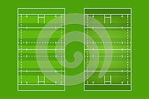 Rugby court flat design, Rugger field graphic illustration, Vector of rugby court photo