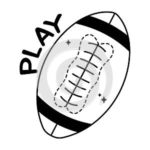 Rugby doodle vector Solid icon. EPS 10 file