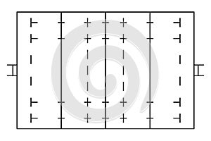 Rugby field background sport concept.