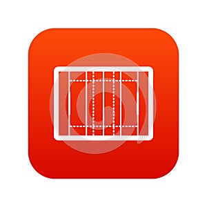 Rugby field icon digital red