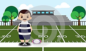Rugby field rugby player illustration
