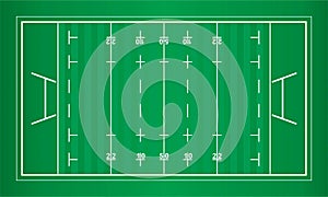 Rugby field vector with green color and detail