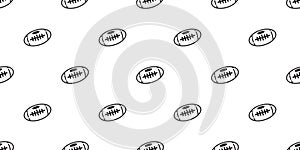 Rugby football Seamless pattern ball vector repeat wallpaper scarf isolated tile background