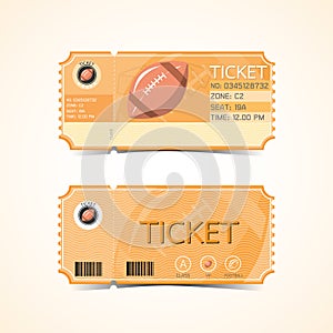 Rugby Football Ticket Card Retro design