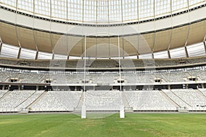 Rugby goal post in a stadium