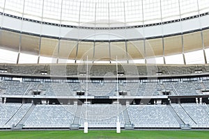 Rugby goal post in a stadium