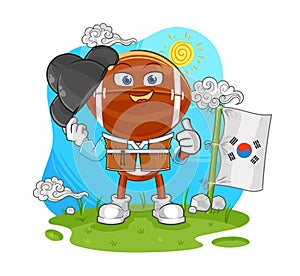 Rugby head korean culture vector. cartoon character