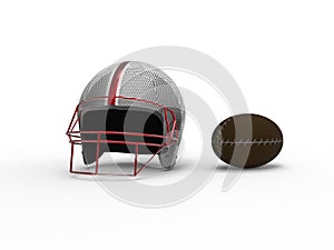 Rugby helmet and ball