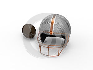 Rugby helmet and ball