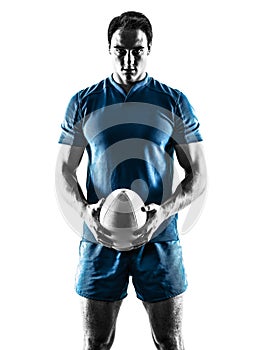 Rugby man player silhouette isolated