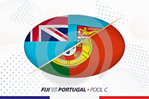 Rugby match between Fiji and Portugal, concept for rugby tournament