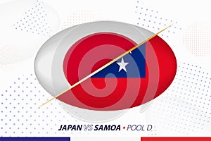 Rugby match between Japan and Samoa, concept for rugby tournament