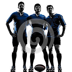 Rugby men players silhouette