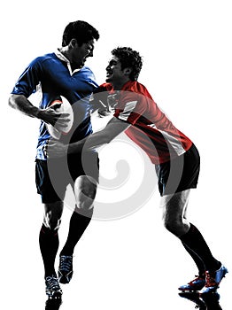 Rugby men players silhouette