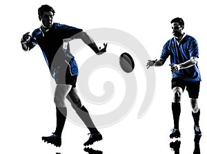 Rugby men players silhouette