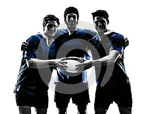 Rugby men players silhouette