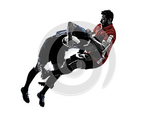 Rugby men players silhouette